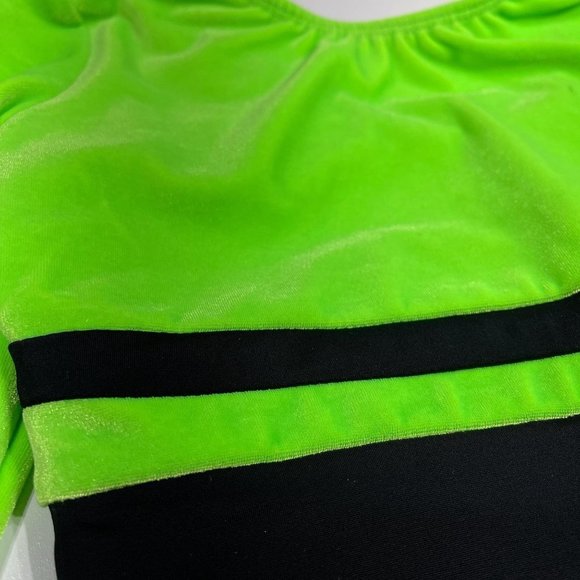 GK Elite Sportswear Leotard Scrunchie Neon Green - Picture 3 of 8